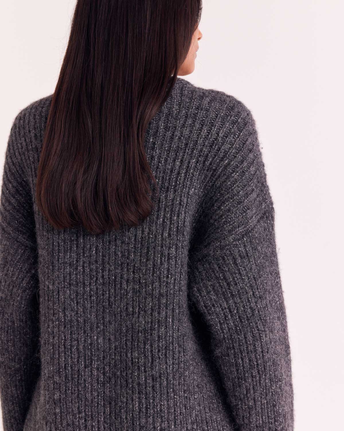 Marled Dark Grey Alyssa Sweater