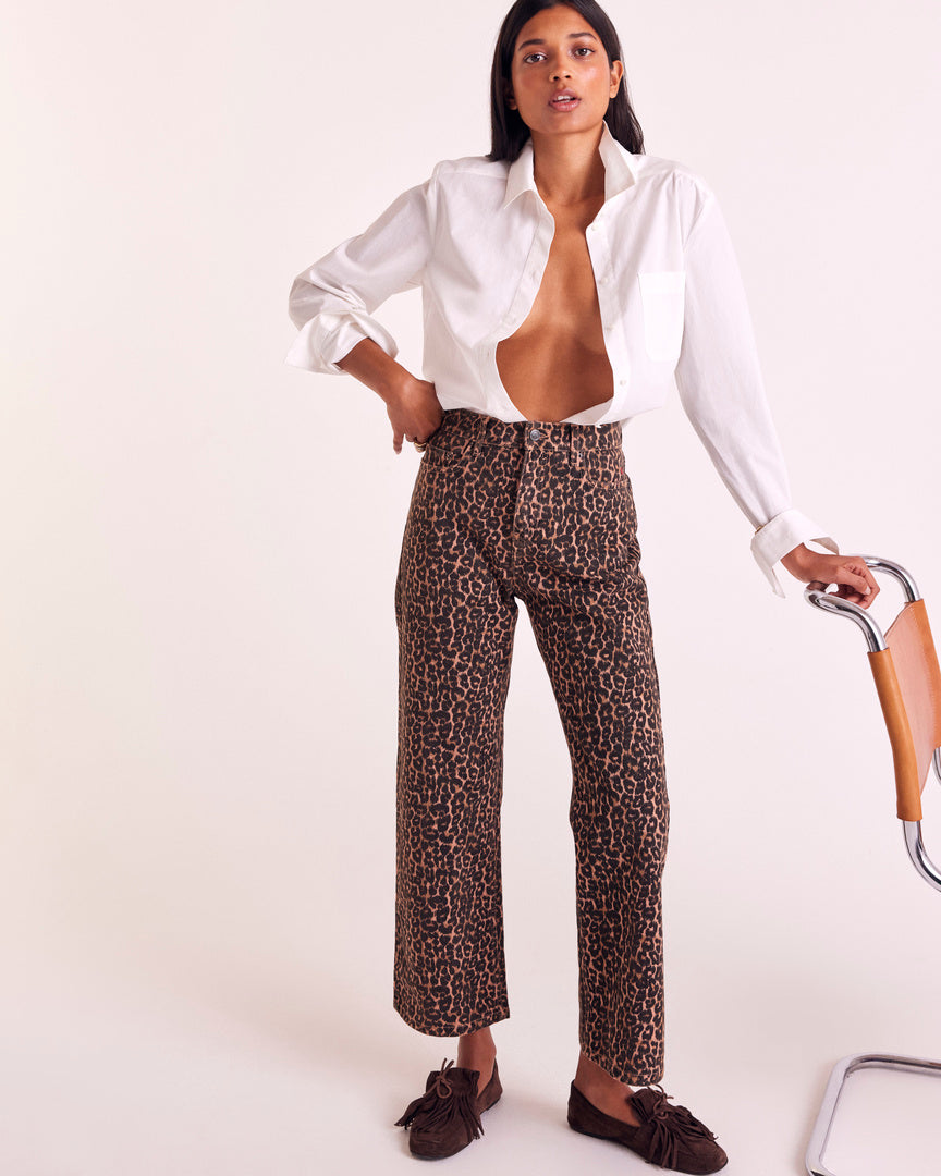 Jeans Leonard leopard coffee