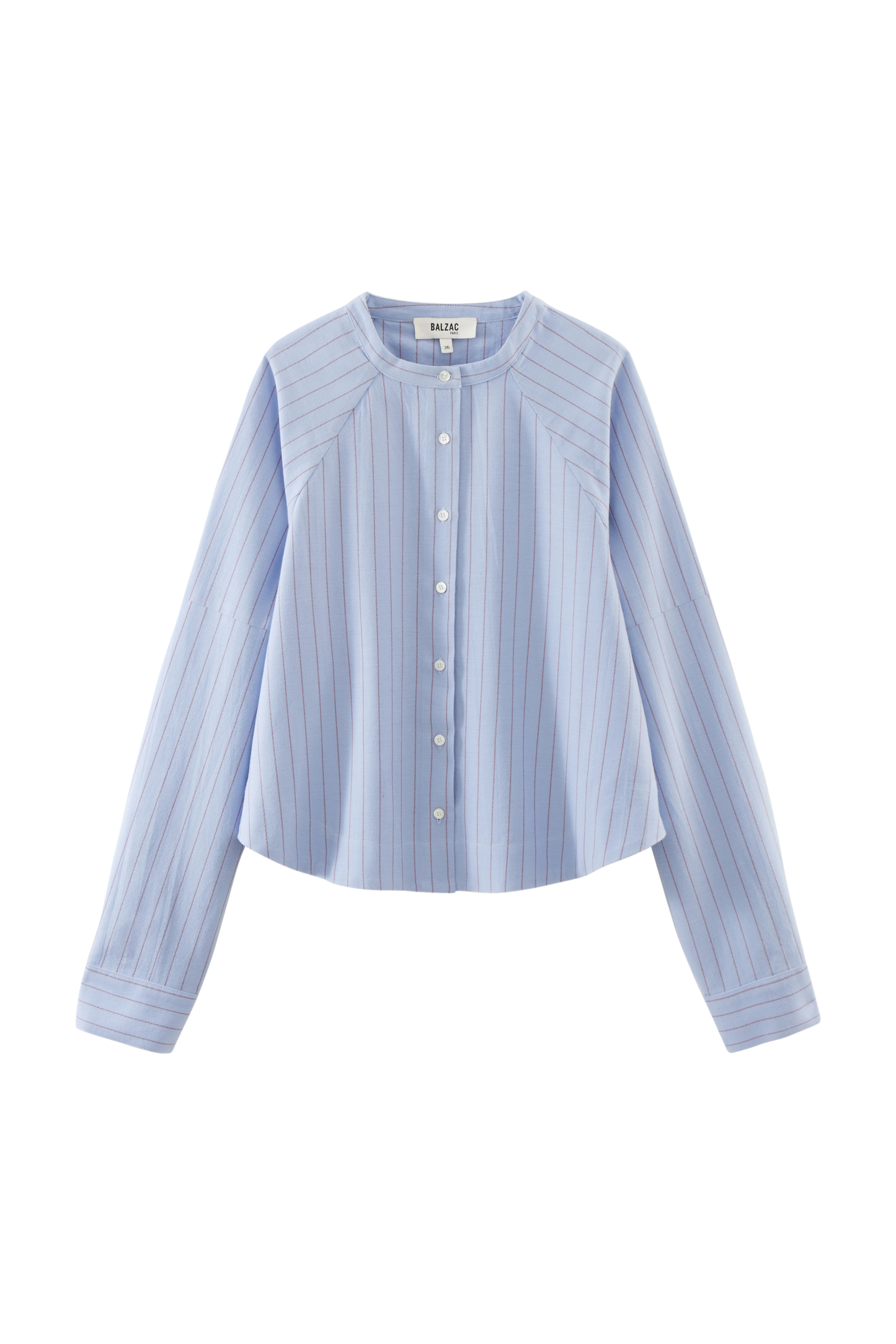 Chemise Joséphine rayures bleu et rouge