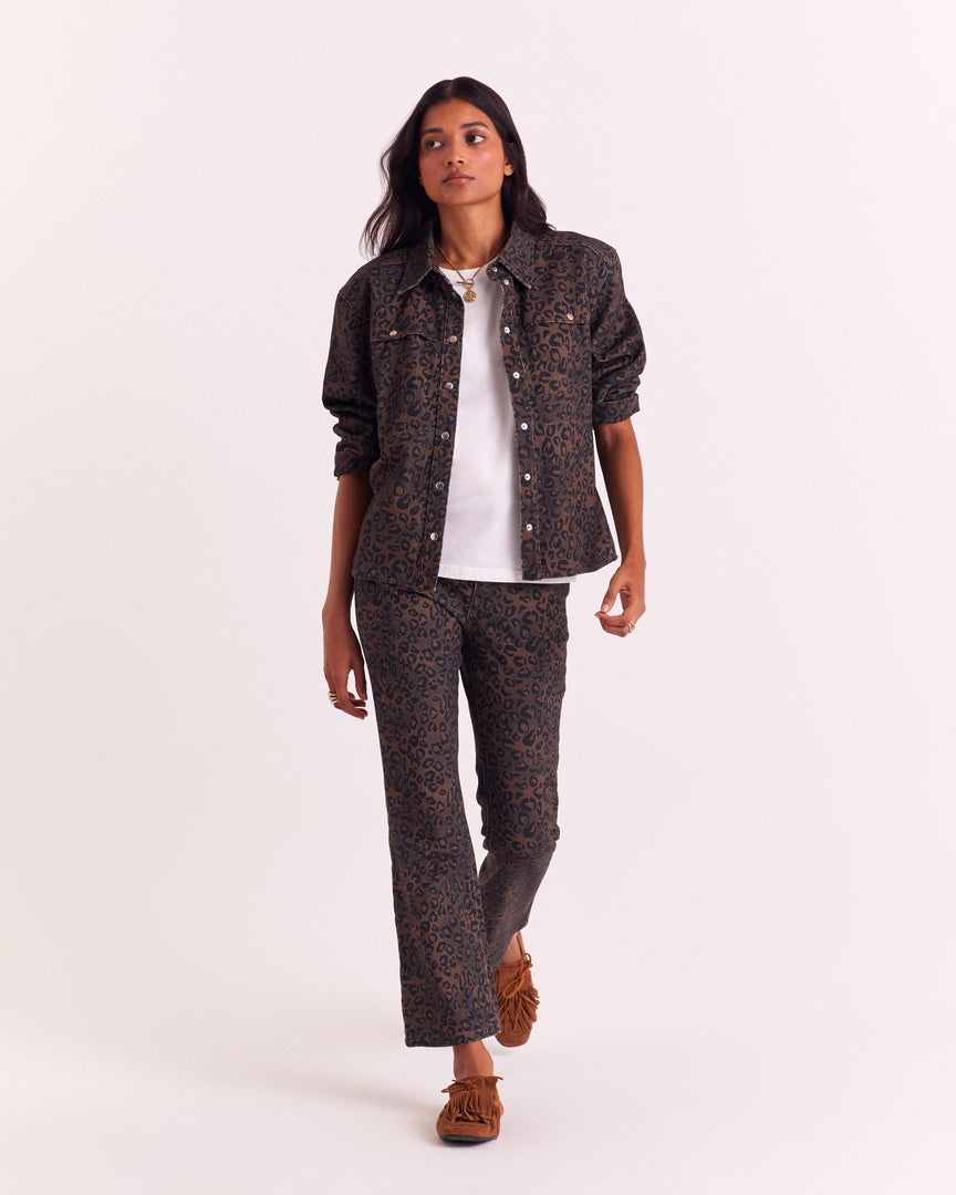 Chemise Perrine léopard fauve chocolat