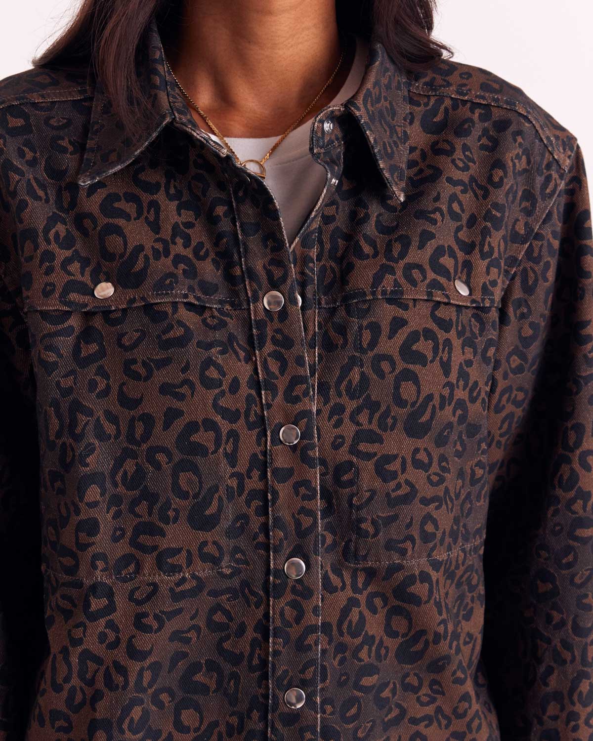 Shirt Perrine leopard tawny chocolate