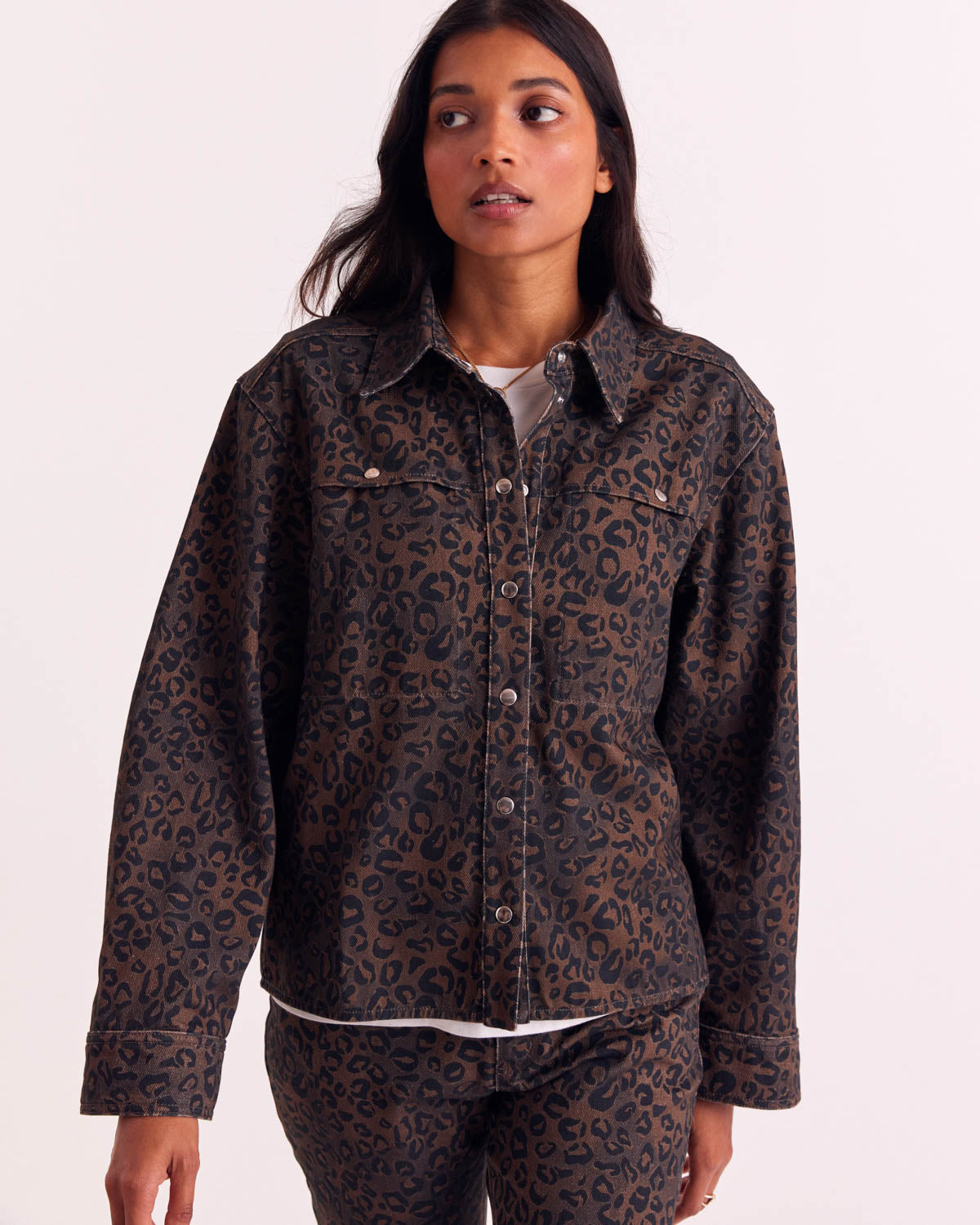 Shirt Perrine leopard tawny chocolate