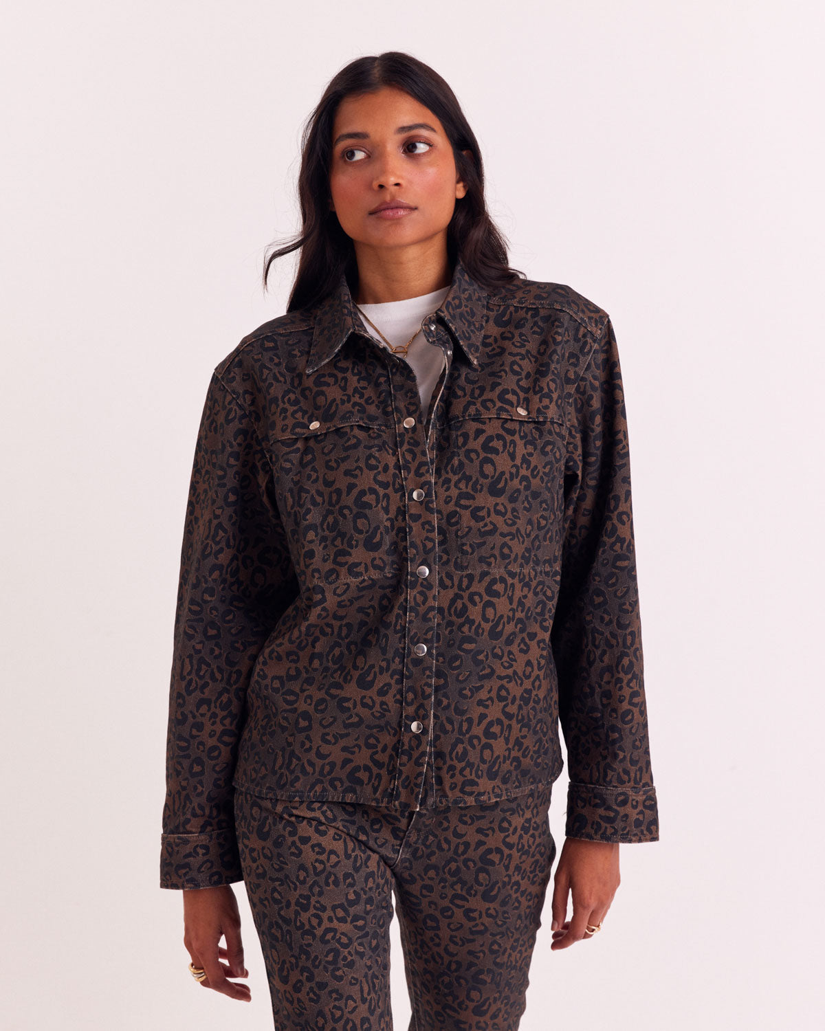Shirt Perrine leopard tawny chocolate