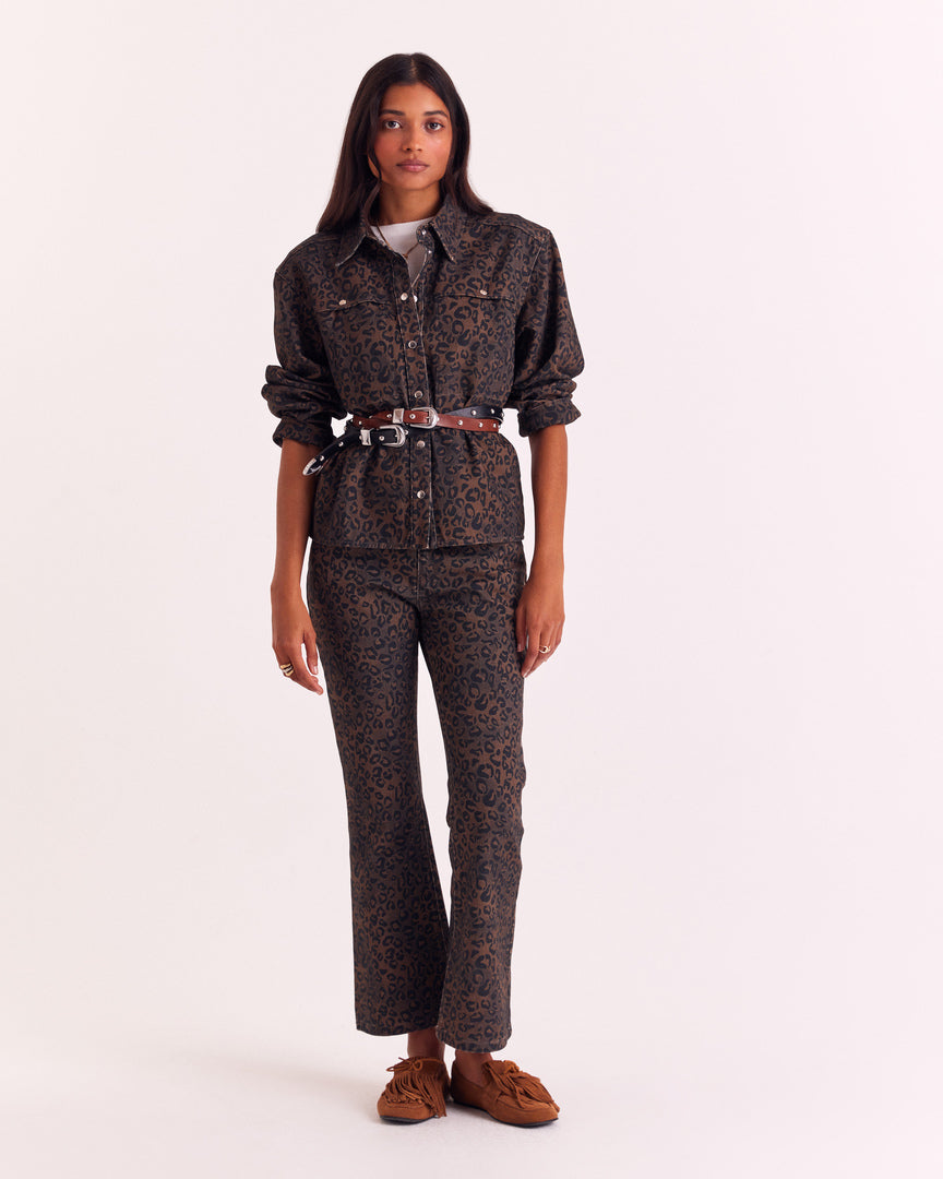 Chemise Perrine léopard fauve chocolat