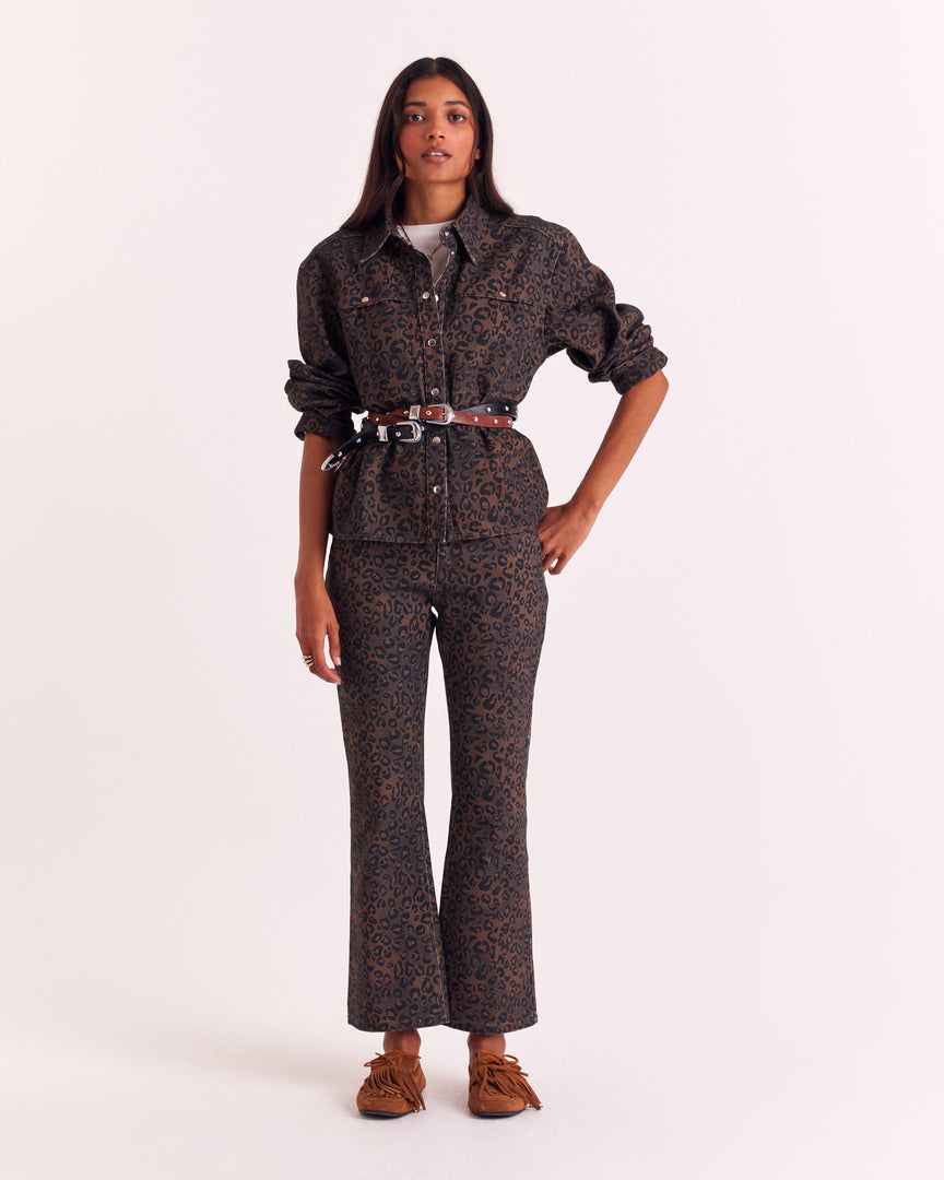 Shirt Perrine leopard tawny chocolate