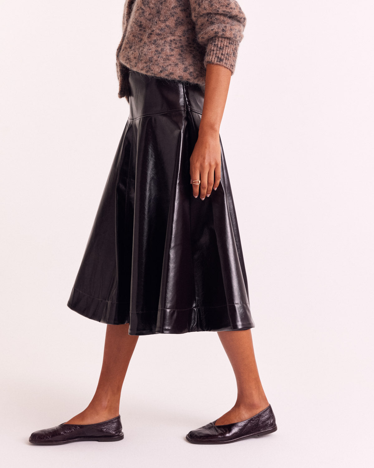 Jupe Sixte vinyle chocolat