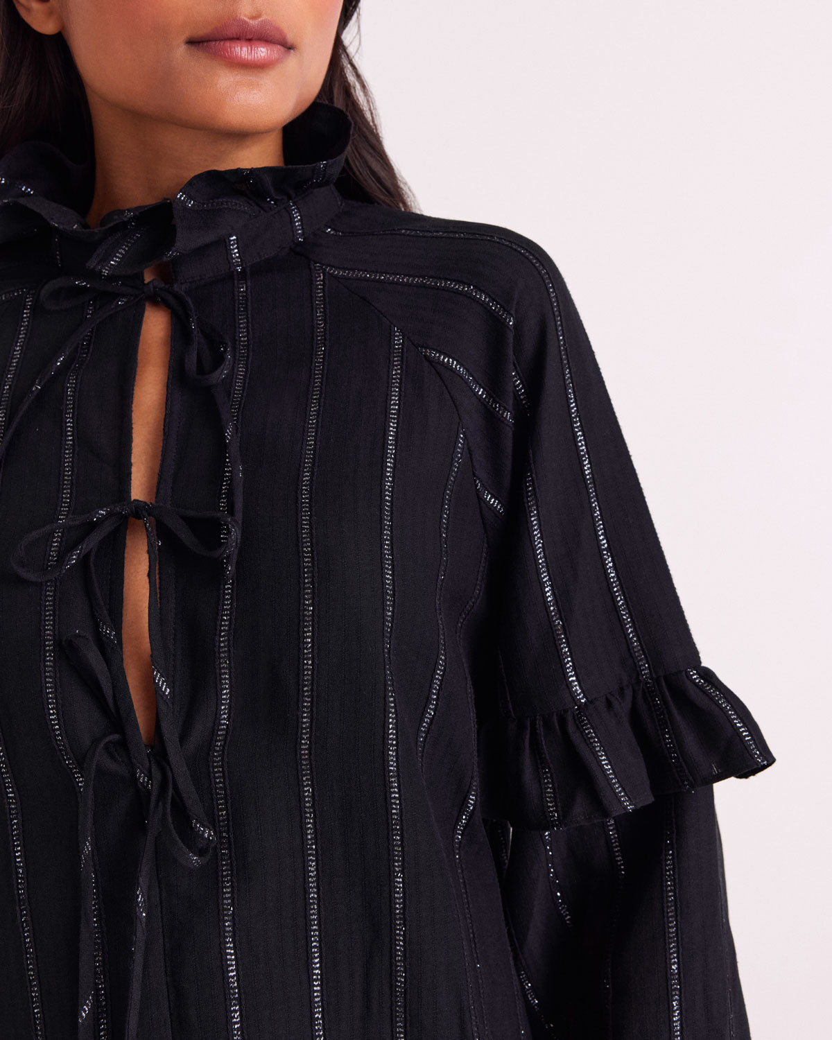 Tunique Mahault rayures marine et argent