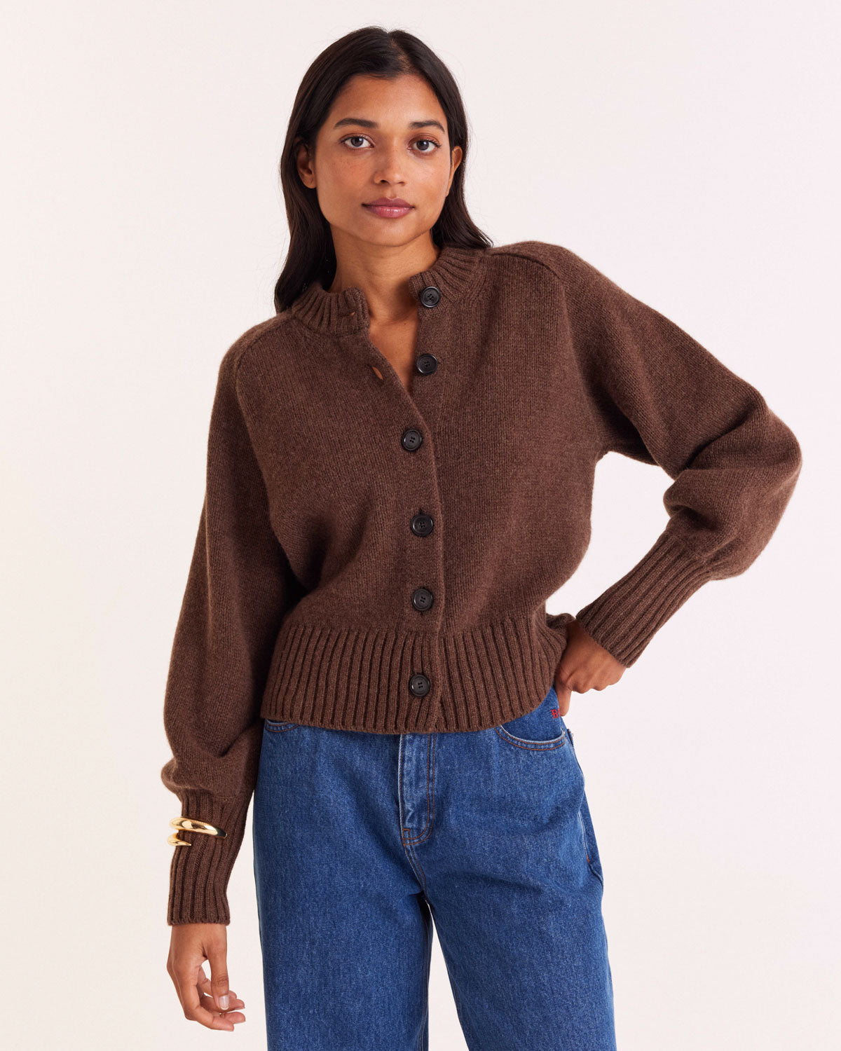 Cardigan Hilda marron