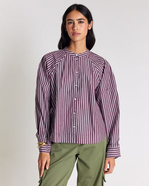 Josephine plum striped shirt