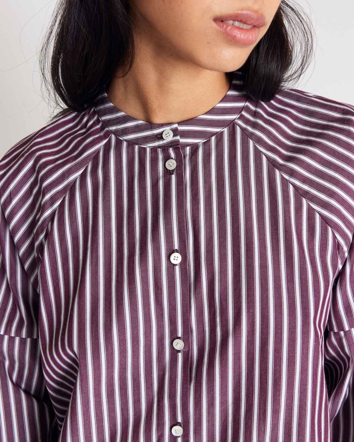 Josephine plum striped shirt