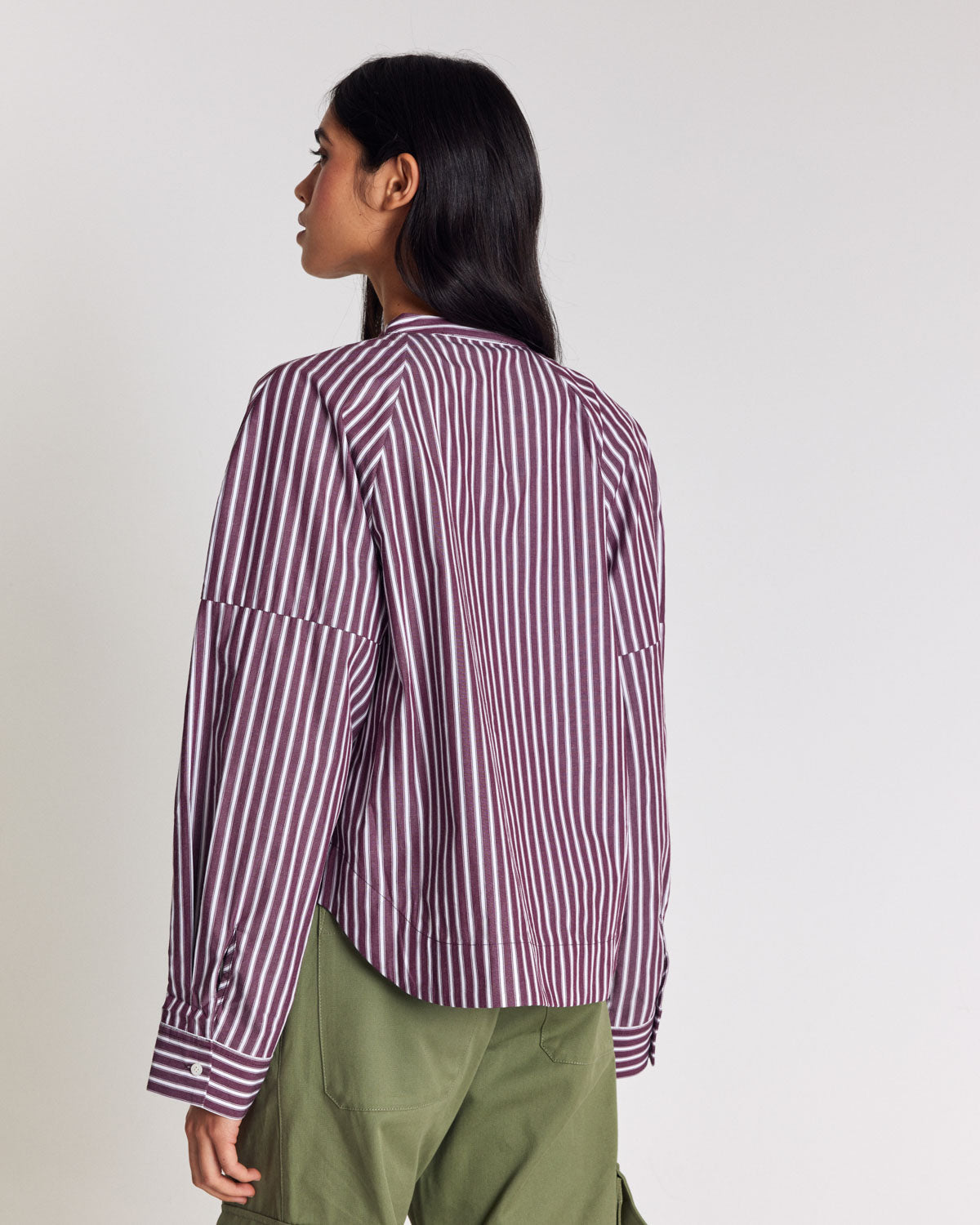 Josephine plum striped shirt
