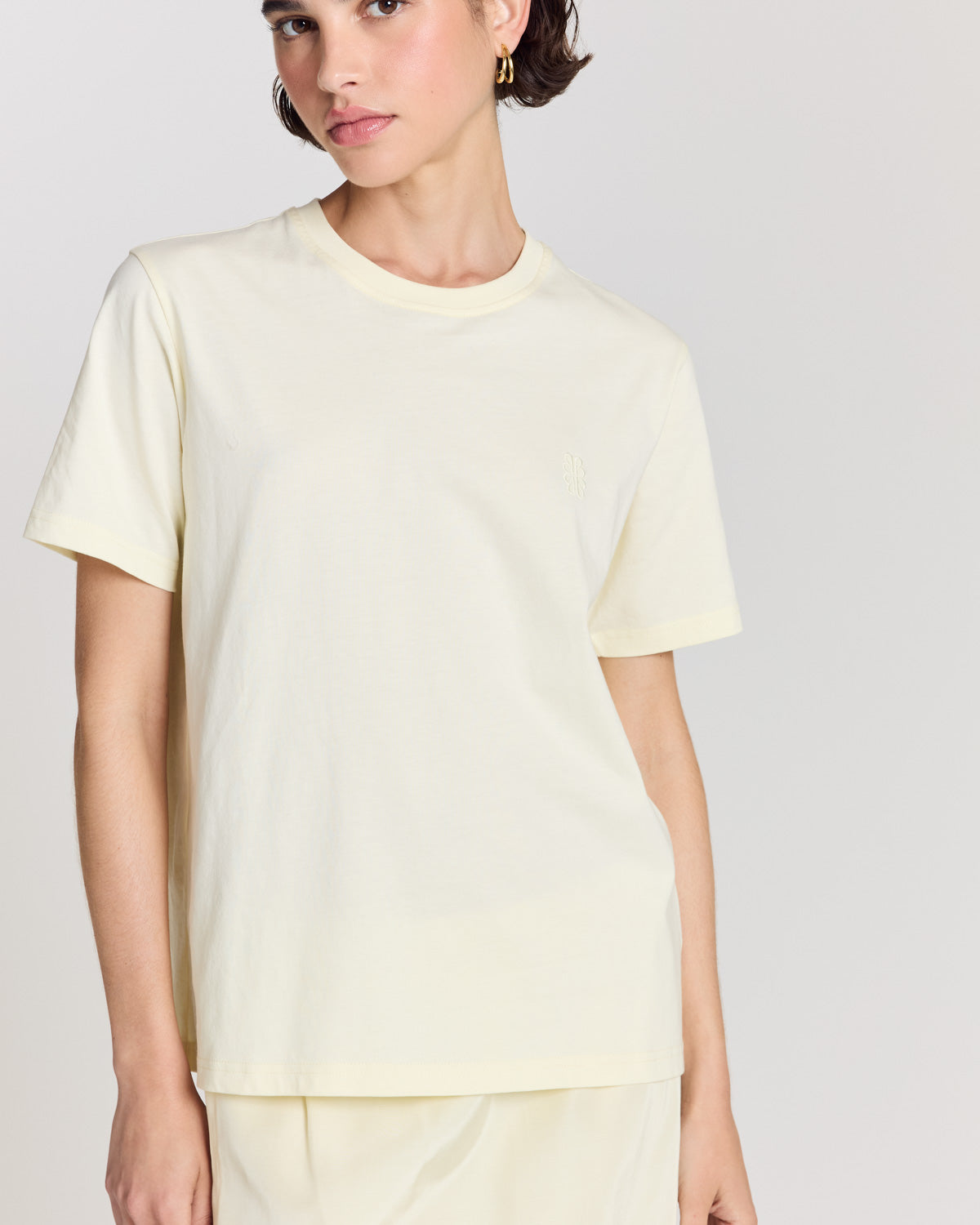Tee-shirt Bree brodé jaune pastel