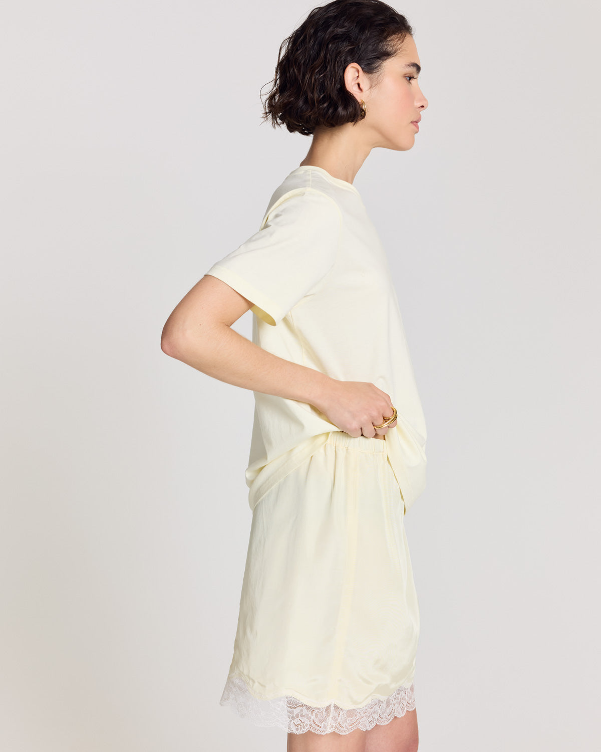 Tee-shirt Bree brodé jaune pastel