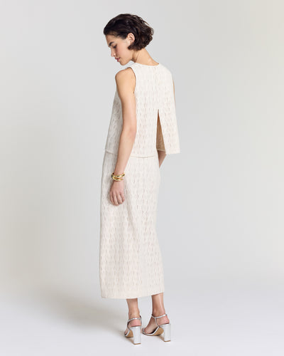 Donatelle ecru wave guipure skirt