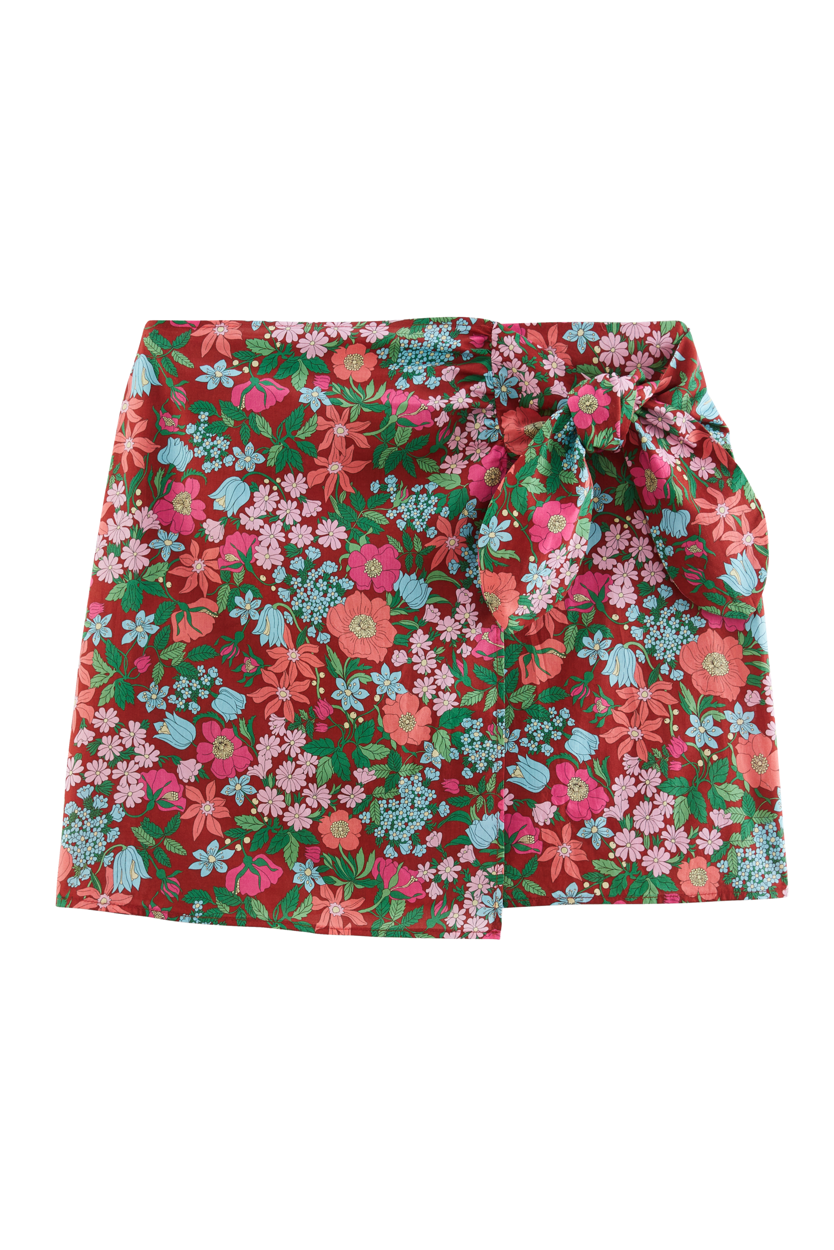 Skirt Myriel printed Liberty pink and burgundy