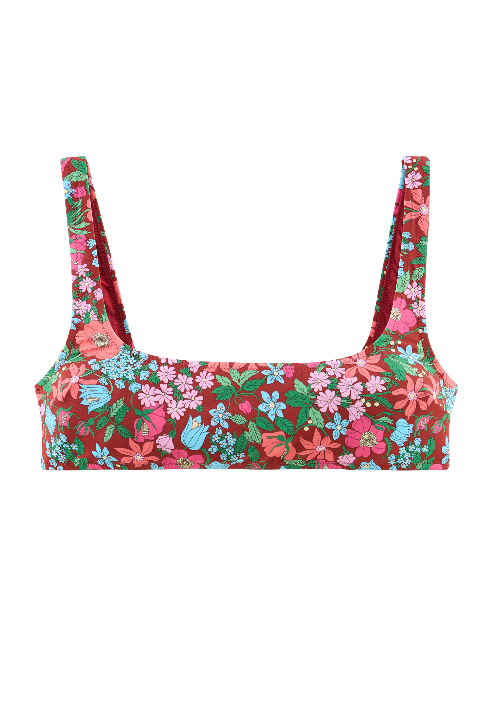 Bikini top Nova printed Liberty pink and burgundy