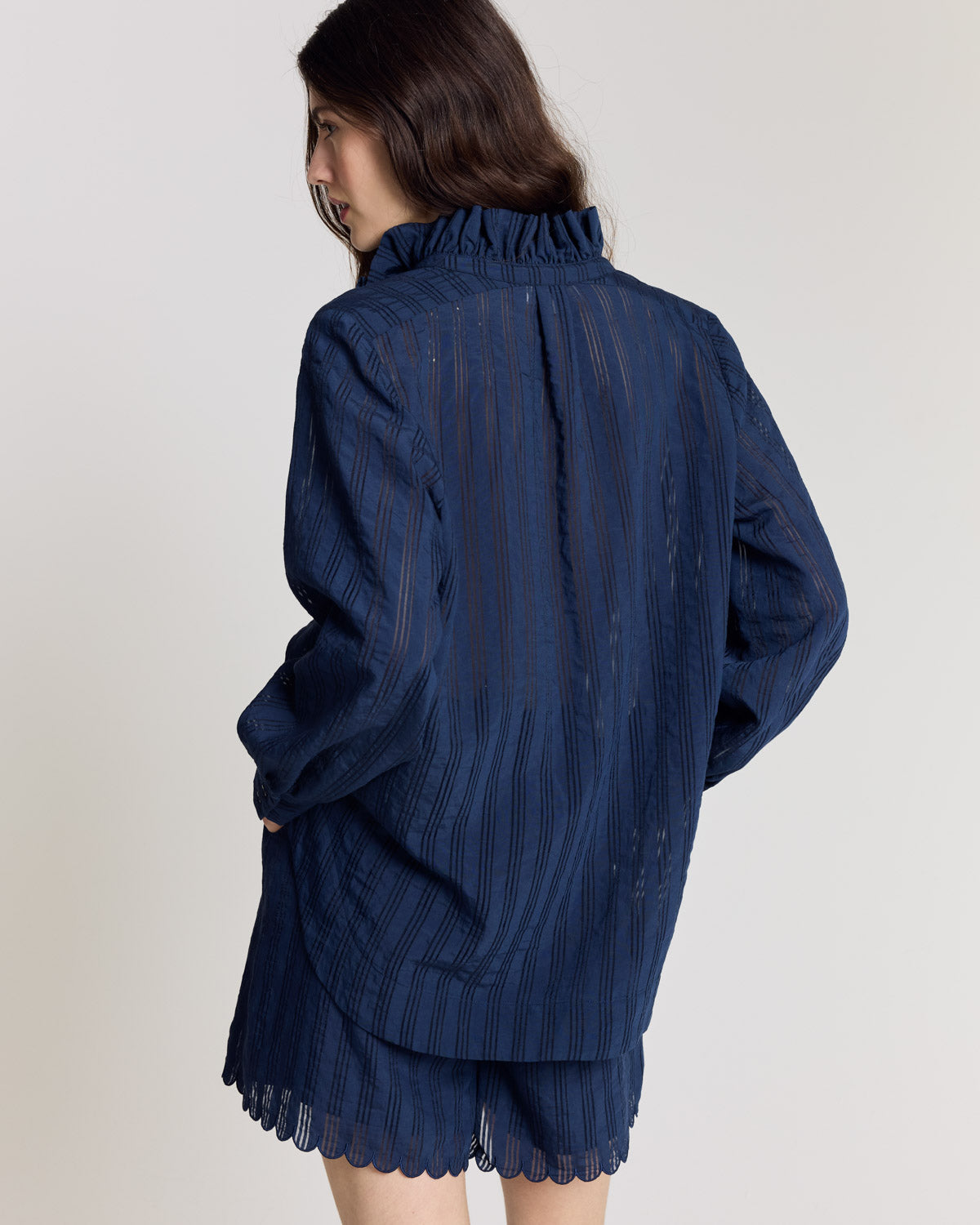 Shirt Leonor navy textured