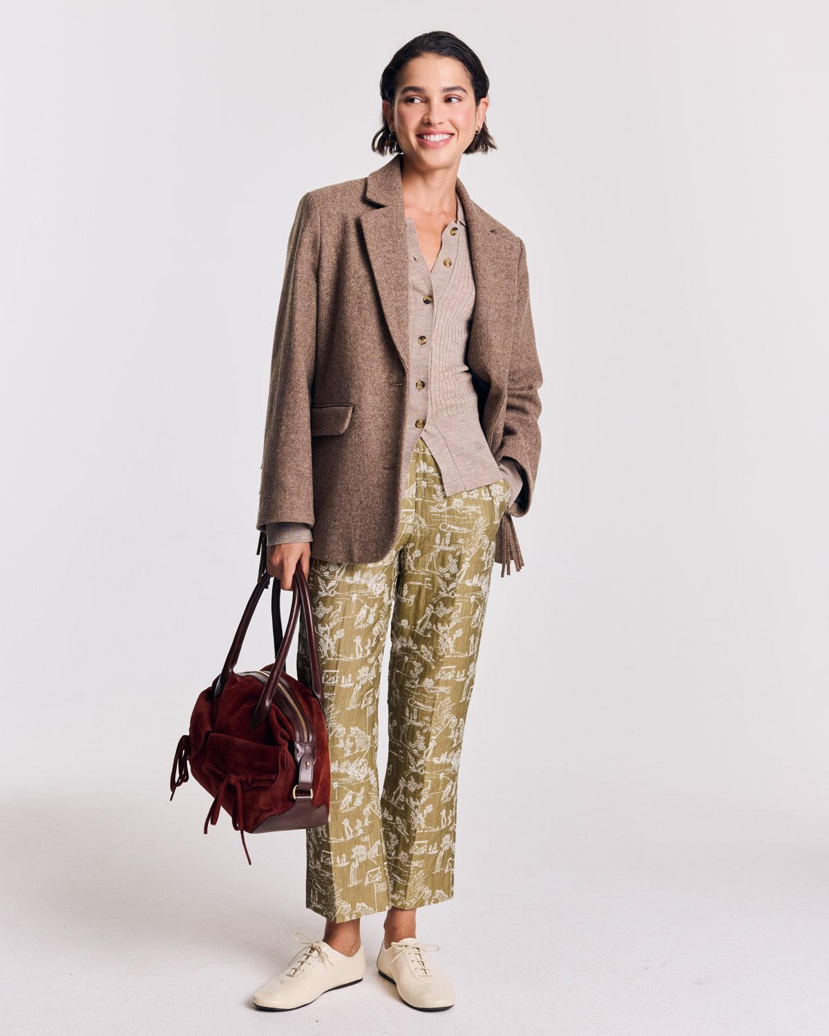 Pantalon Sego imprimé Toile de jeu kaki