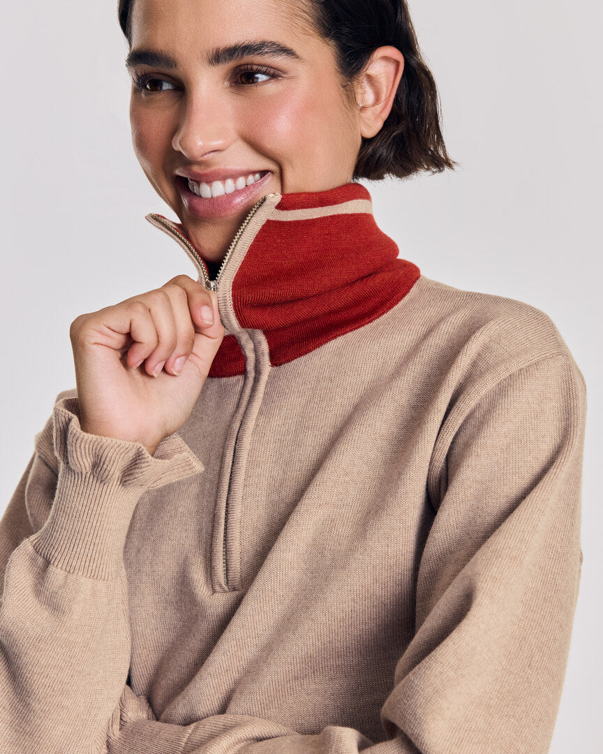 Pull Lila beige et rouille