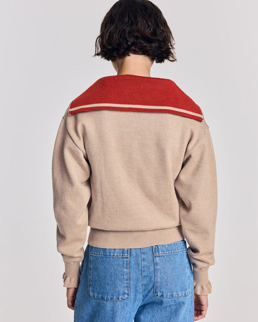 Pull Lila beige et rouille