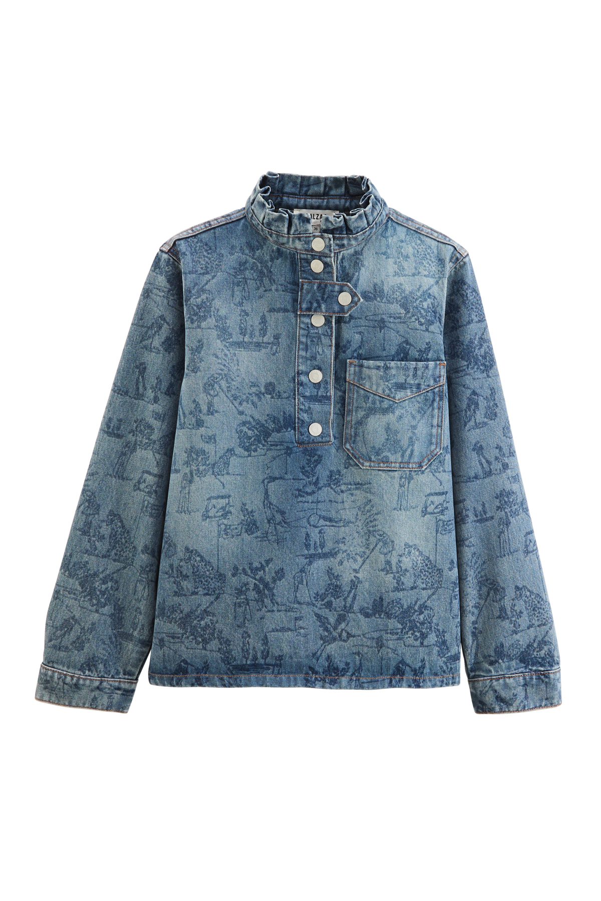 Vareuse Cyrius imprimé Toile de jeu bleu vintage