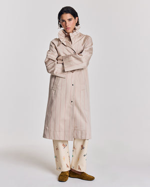 Trench Talma beige et rouge