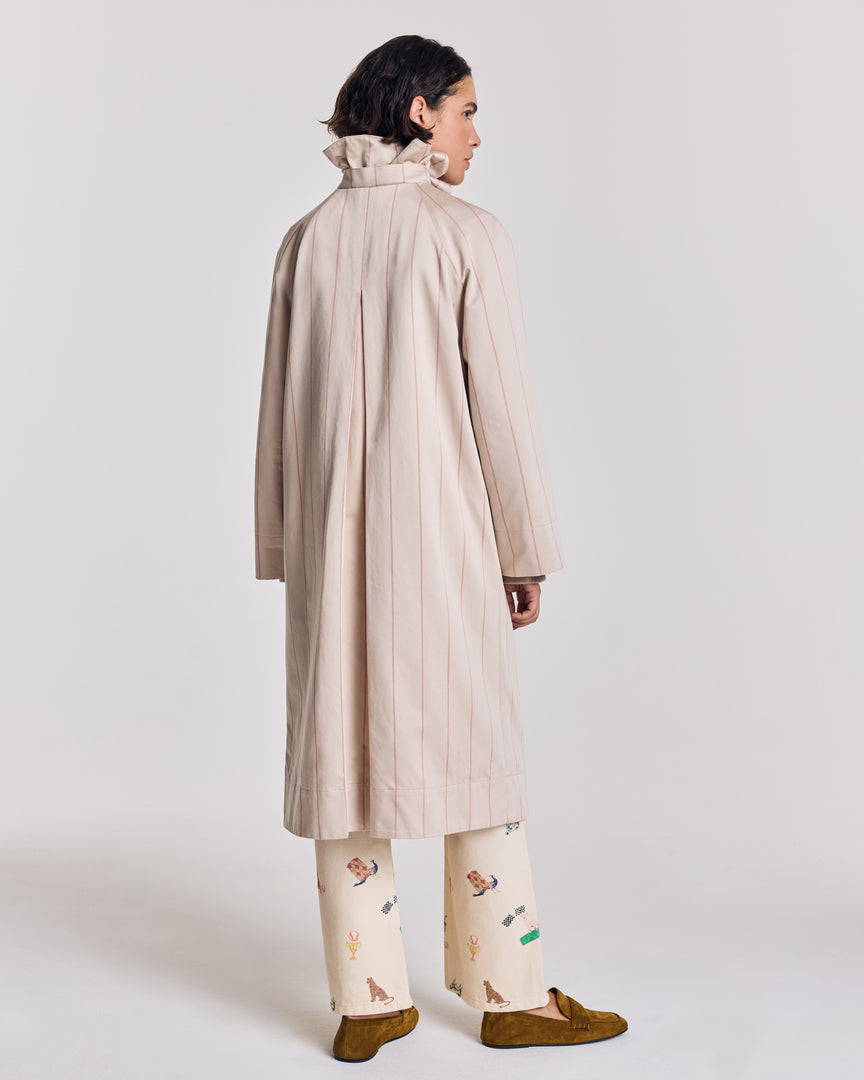 Trench Talma beige et rouge
