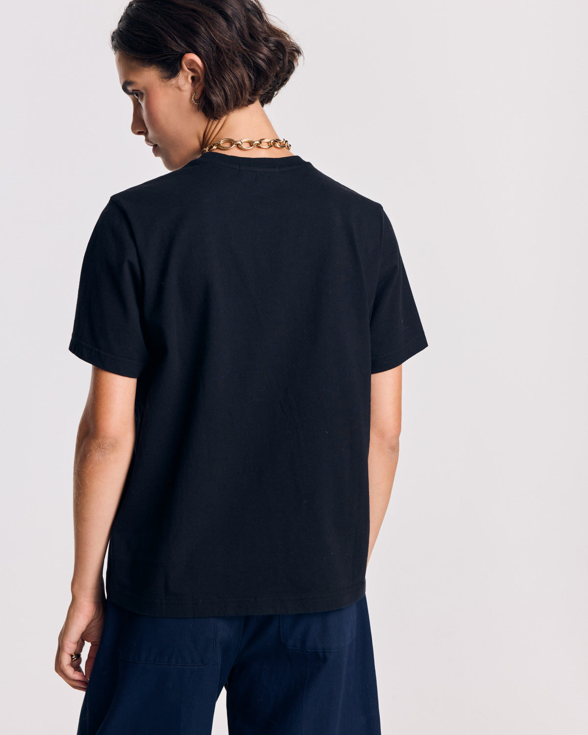 Black embroidered Bree t-shirt