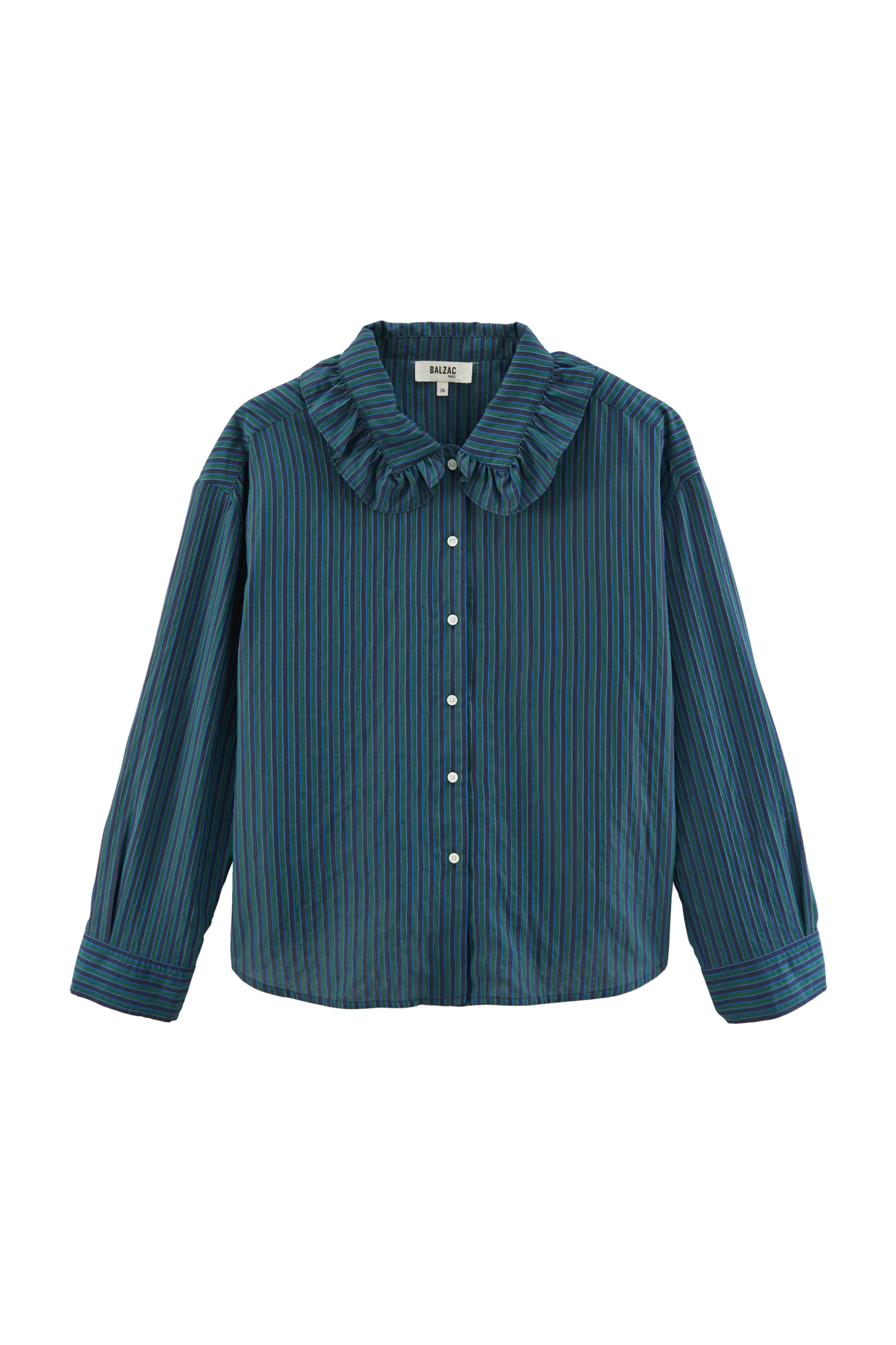 Shirt Thalia stripes green and blue