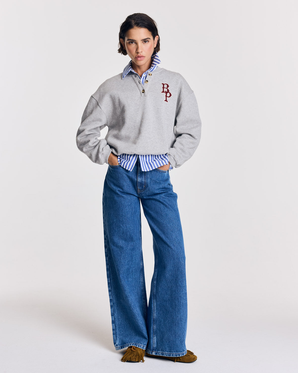 Sweat-shirt Benji gris chiné