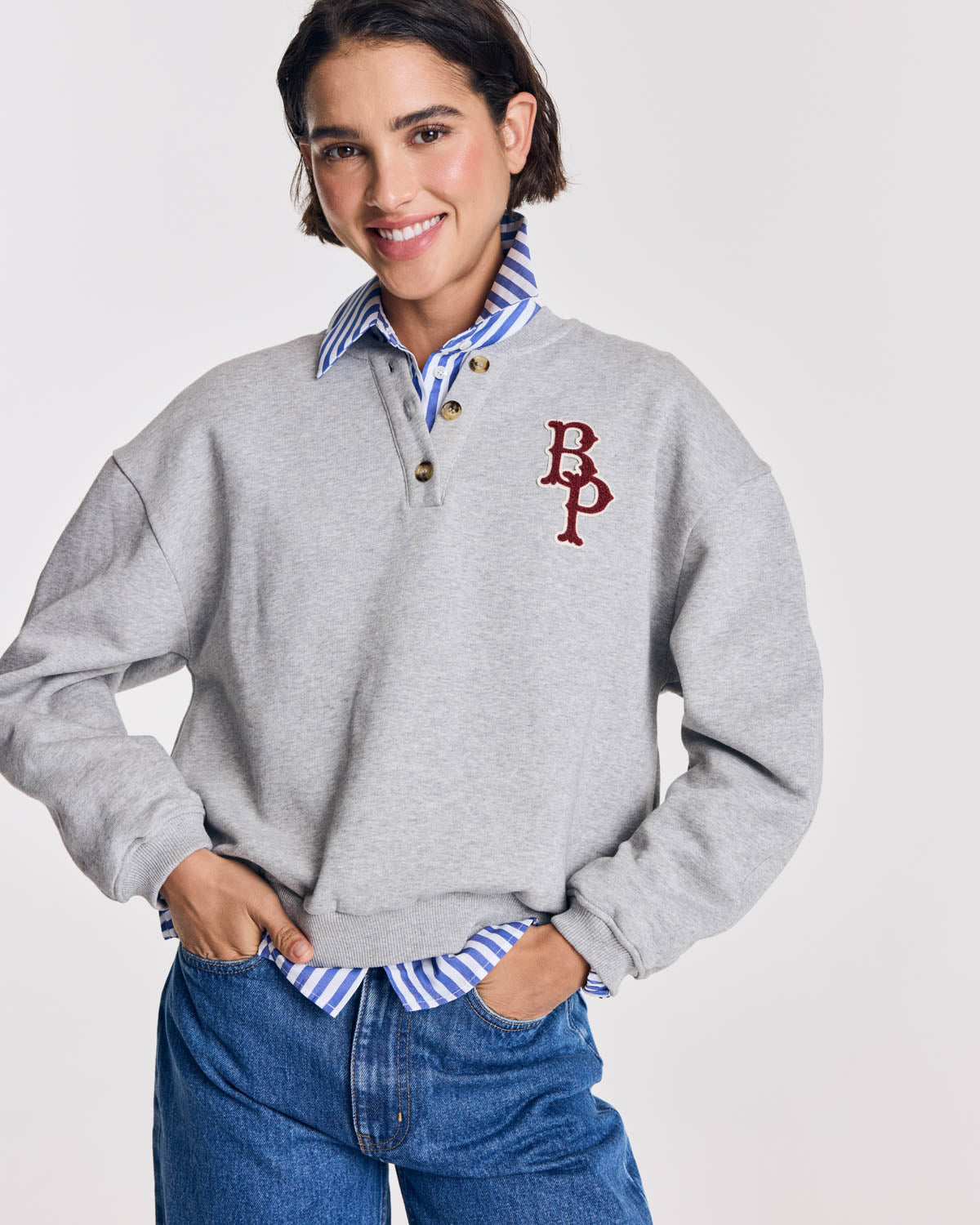 Sweat-shirt Benji gris chiné