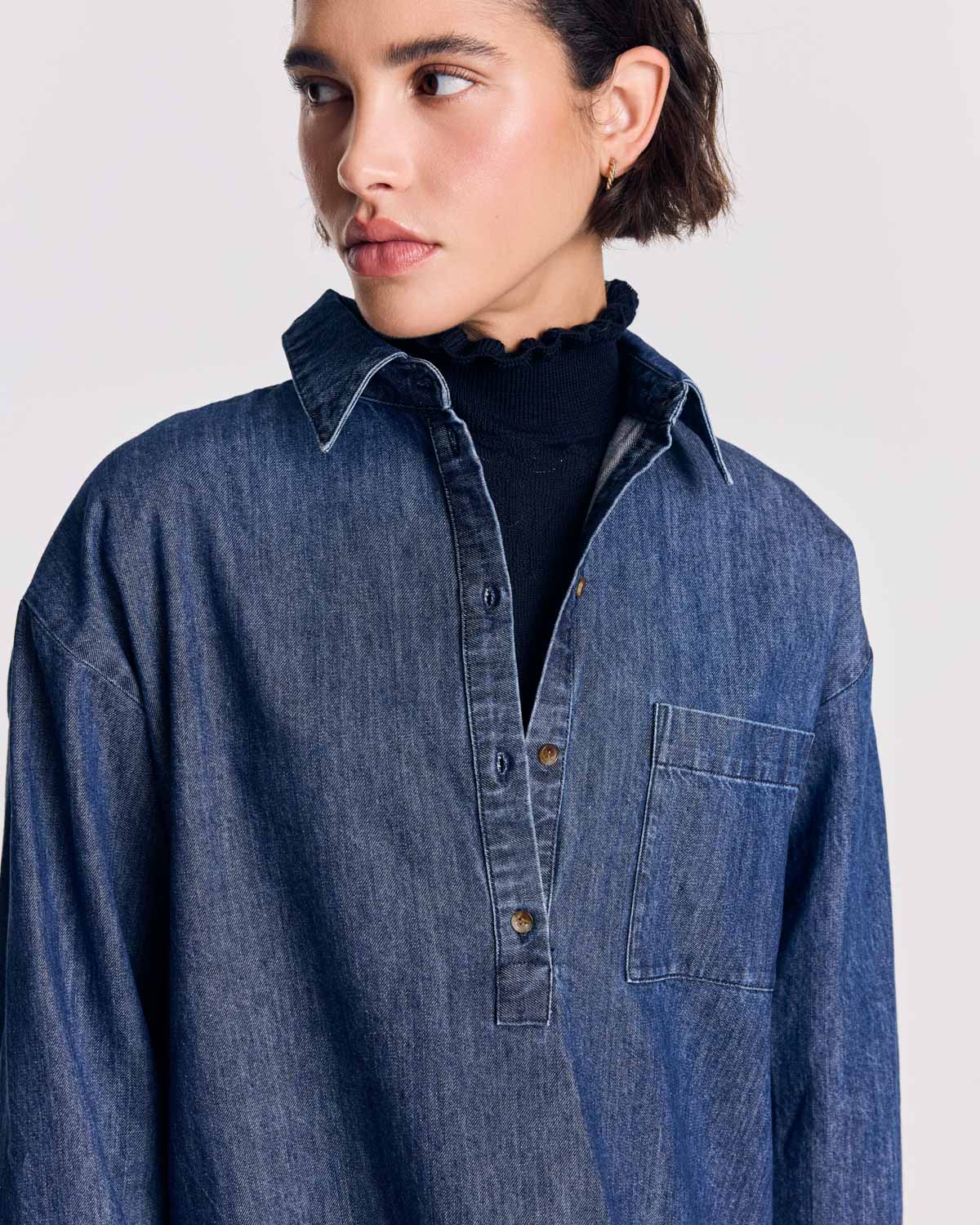 Robe Deborah bleu chambray foncé