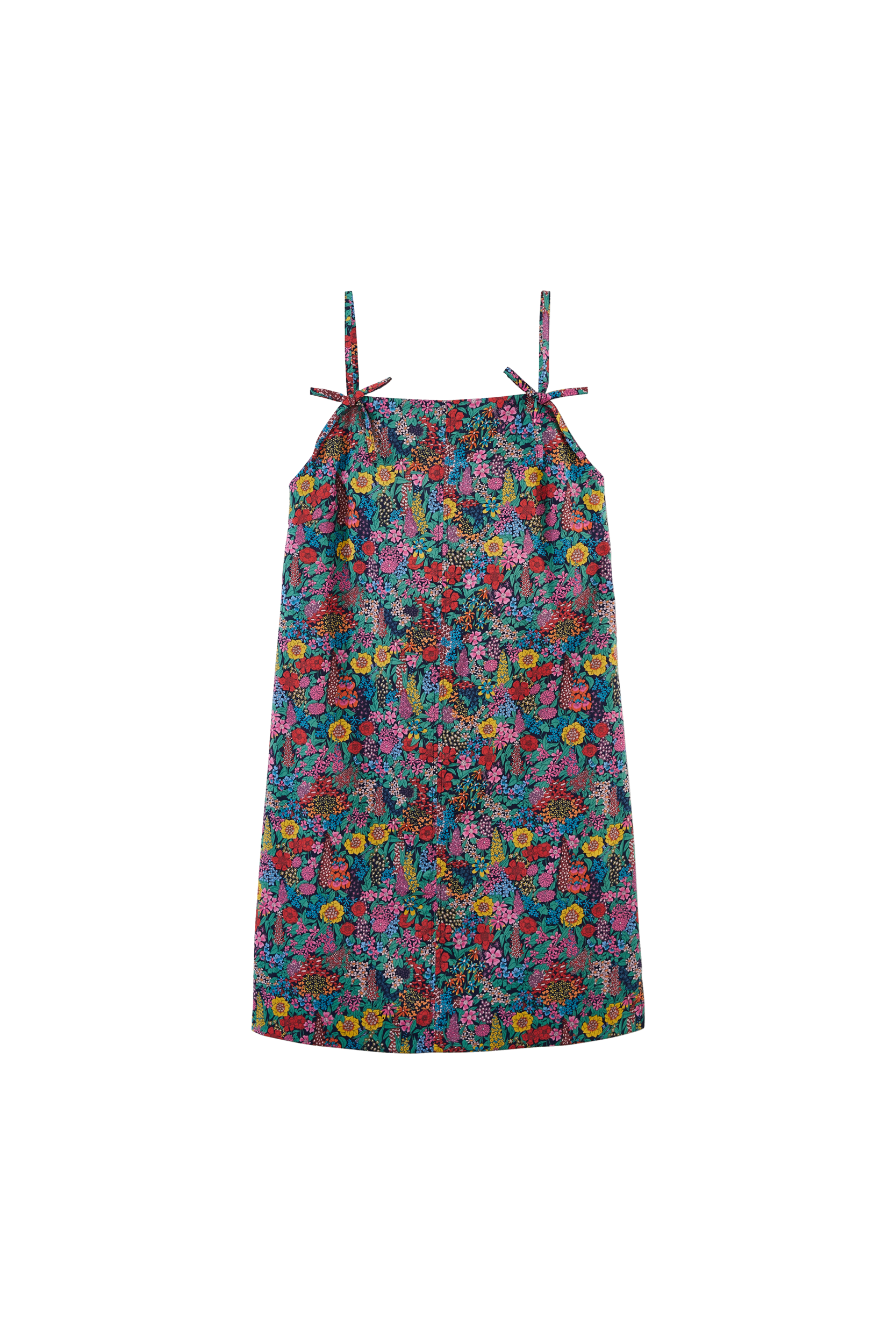 Dress Tulipa in fabric Liberty purple, yellow and pink