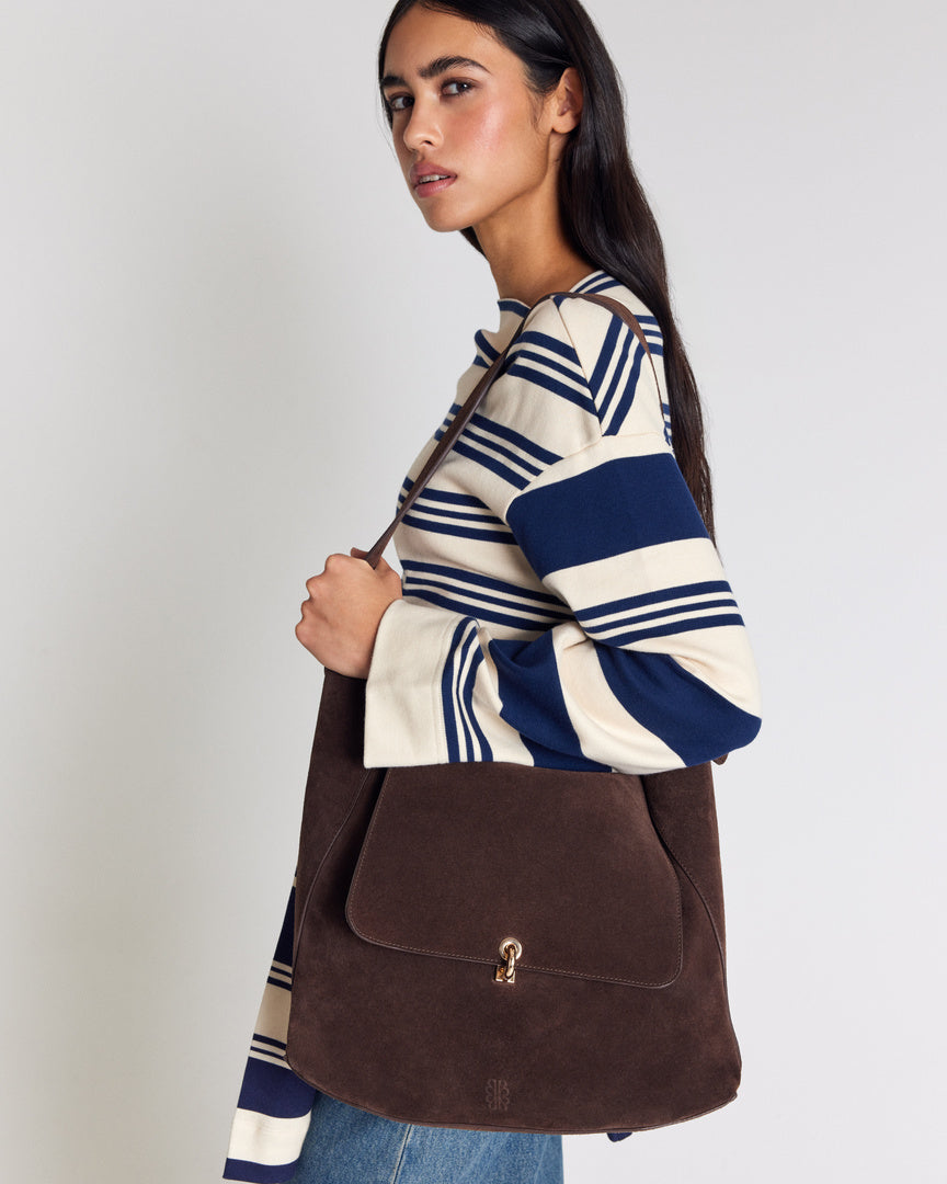 Bag Gala suede of leather mocha