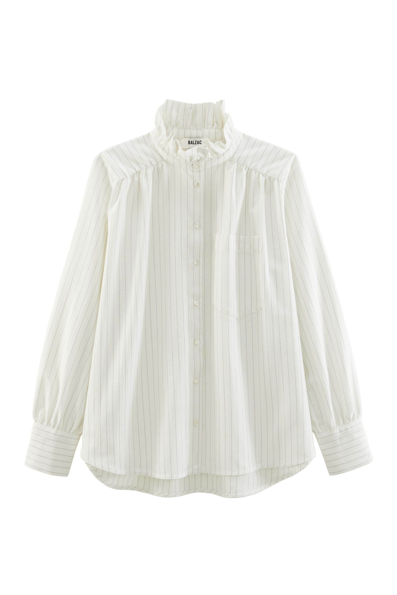 Shirt Leonor stripes green and ecru
