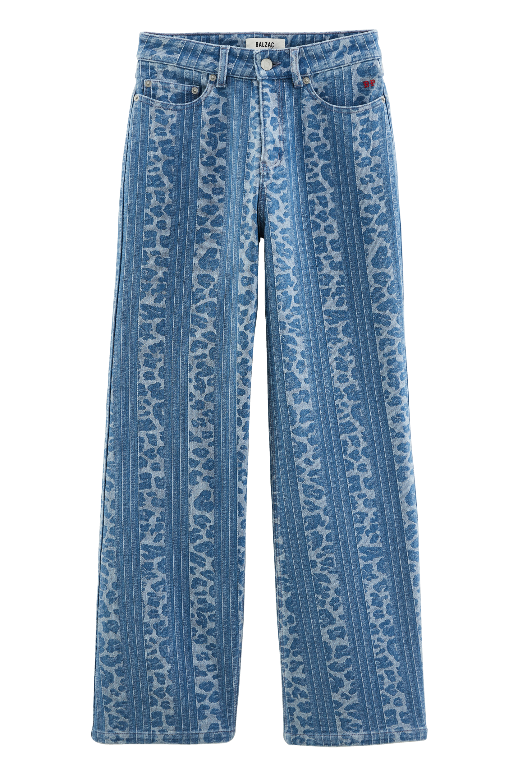 Jeans Zach leopard and stripes blue
