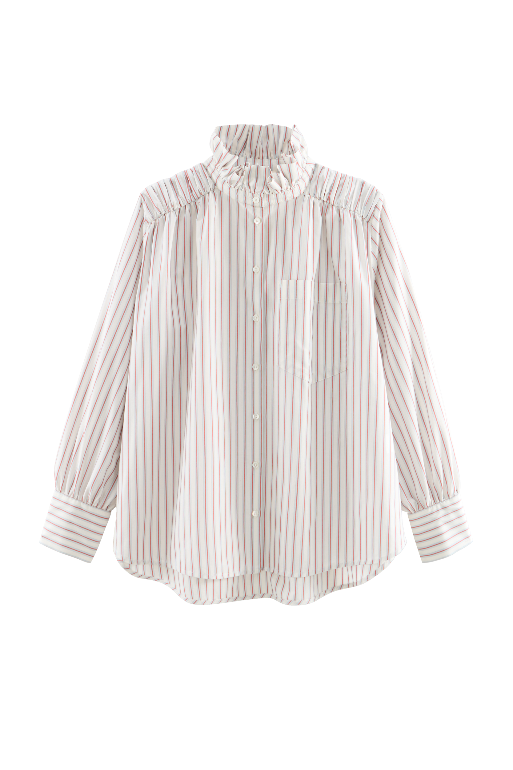 Shirt Leonor stripes red background white