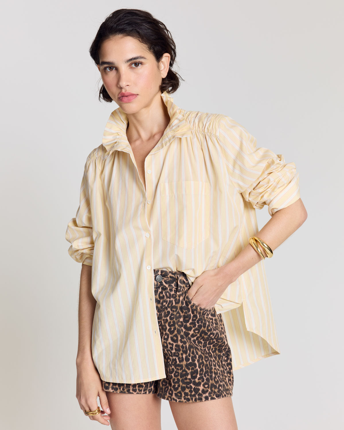 Chemise Léonor rayures jaune