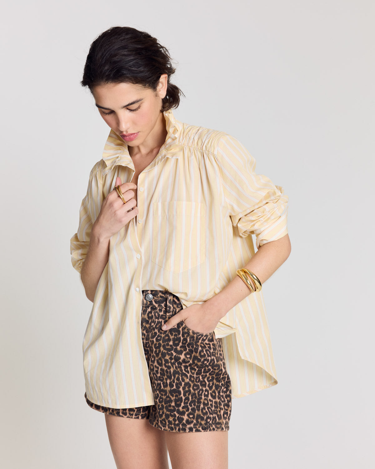 Chemise Léonor rayures jaune