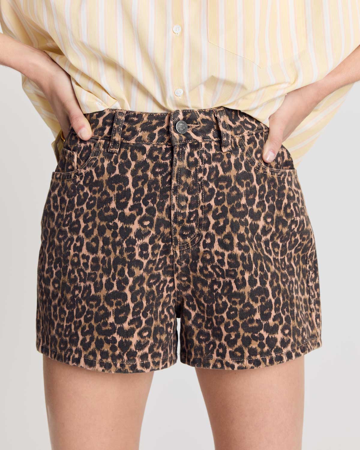 Shorts Triomphe leopard coffee