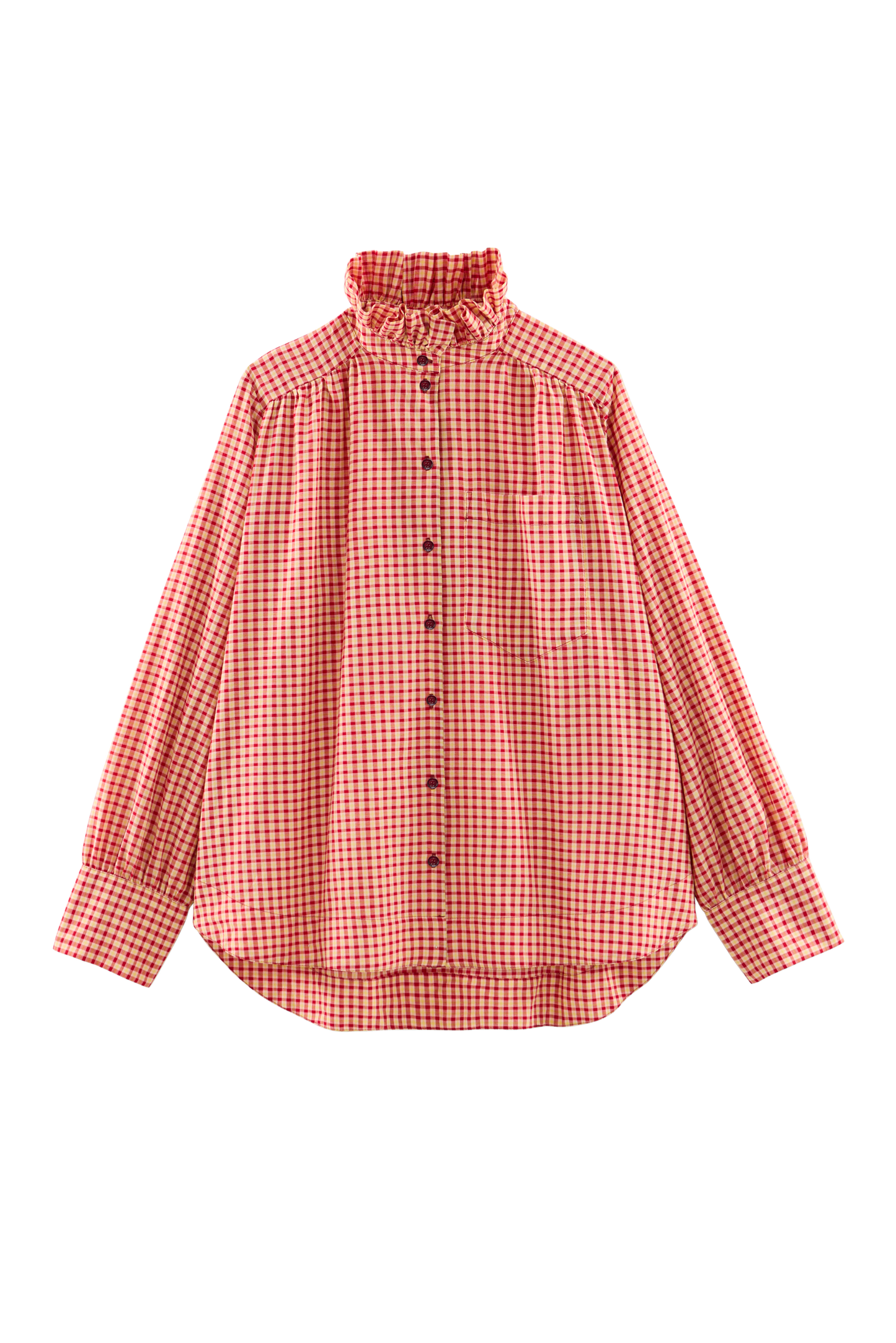 Chemise Léonor vichy rouge et jaune