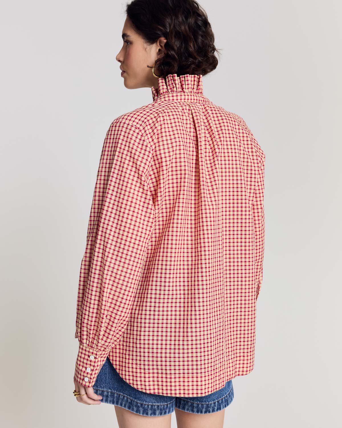 Chemise Léonor vichy rouge et jaune