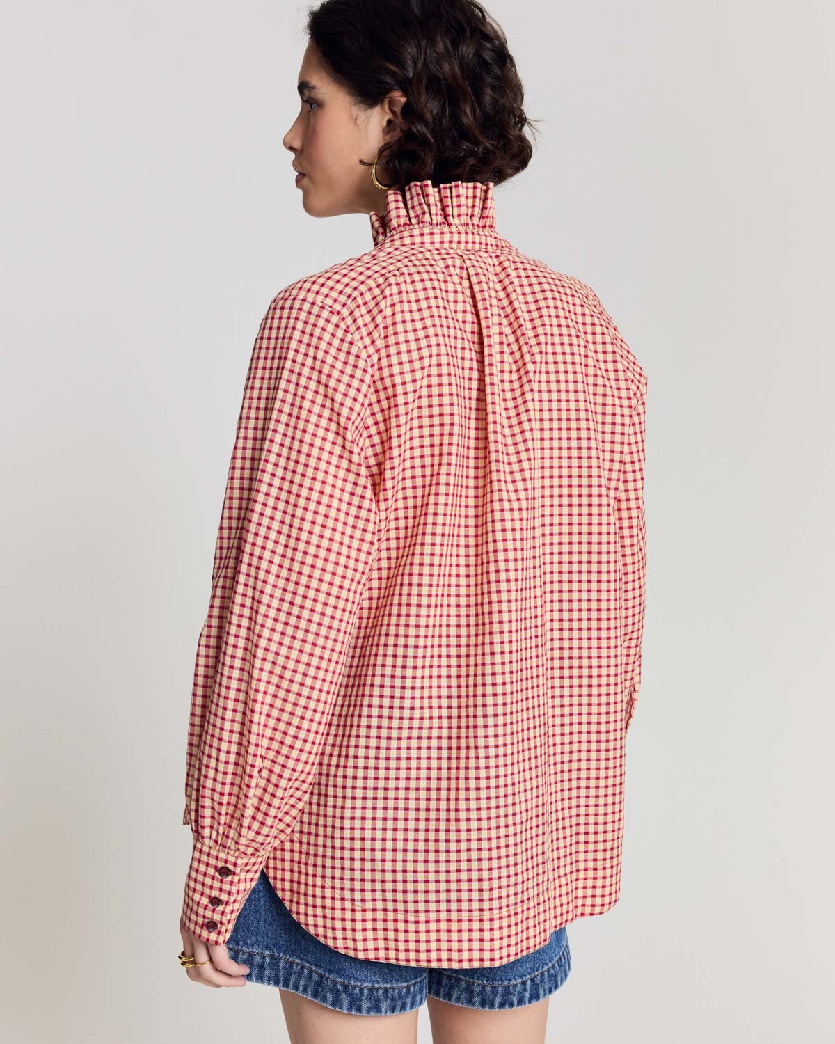 Chemise Léonor vichy rouge et jaune