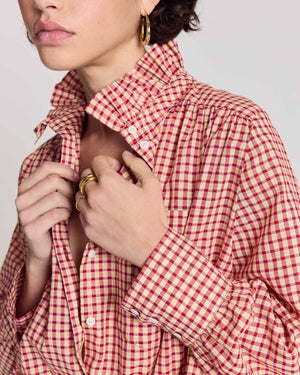 Chemise Léonor vichy rouge et jaune