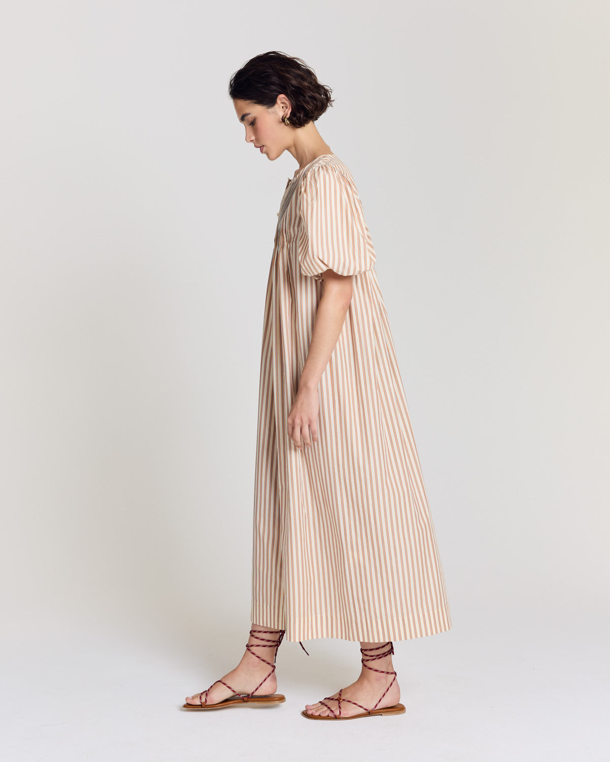 Robe Lavanda rayures orange, bleu et écru