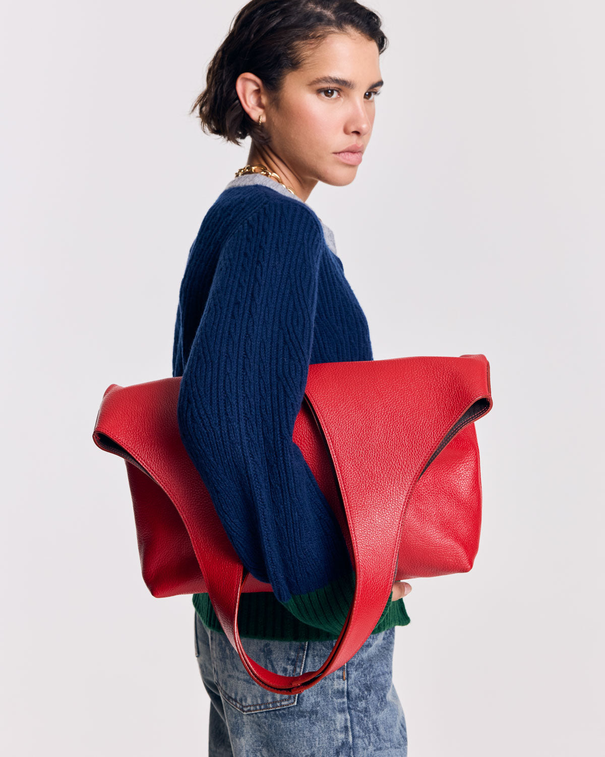 Bag Sun maxi grained red