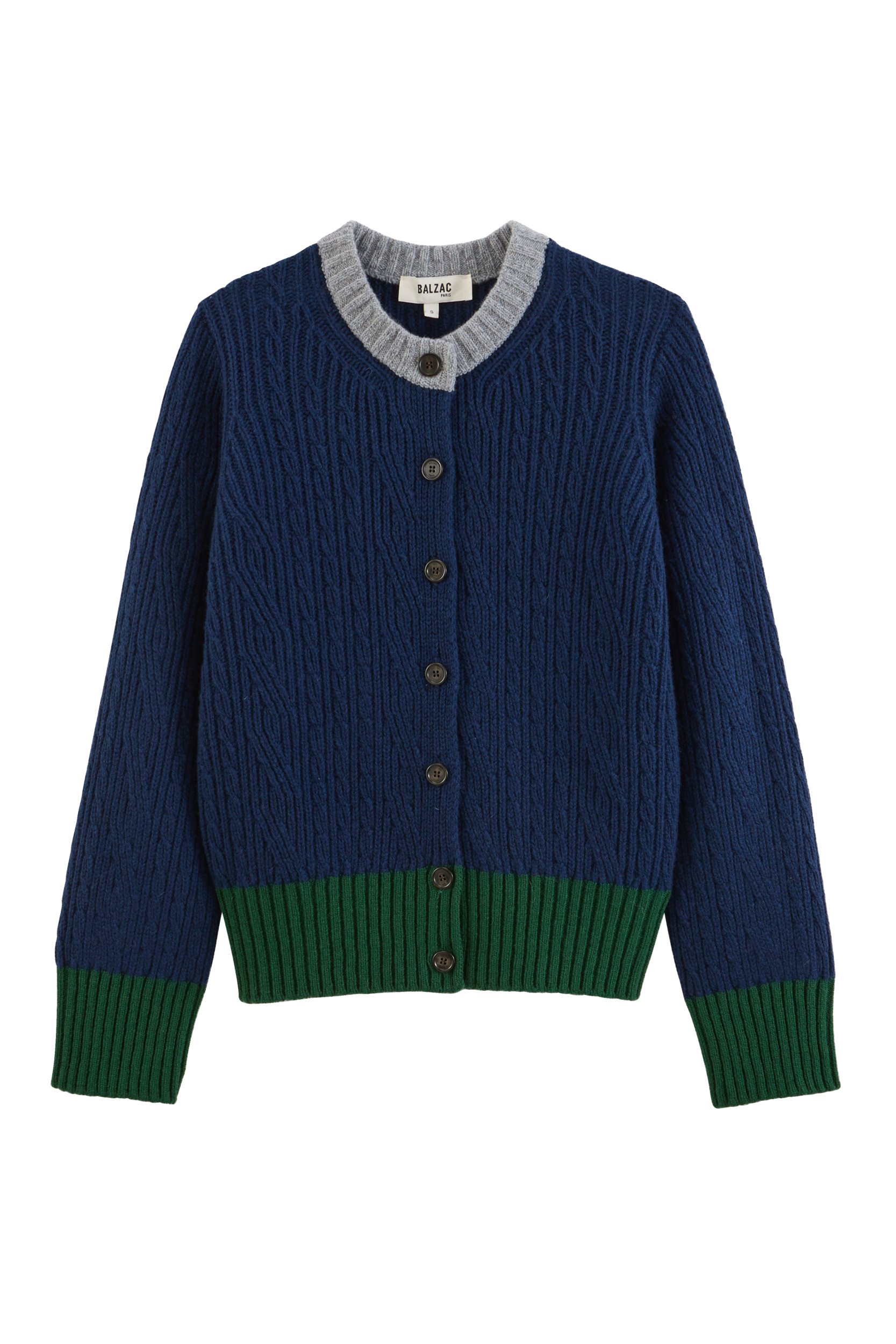 Cardigan Clea navy blue and green