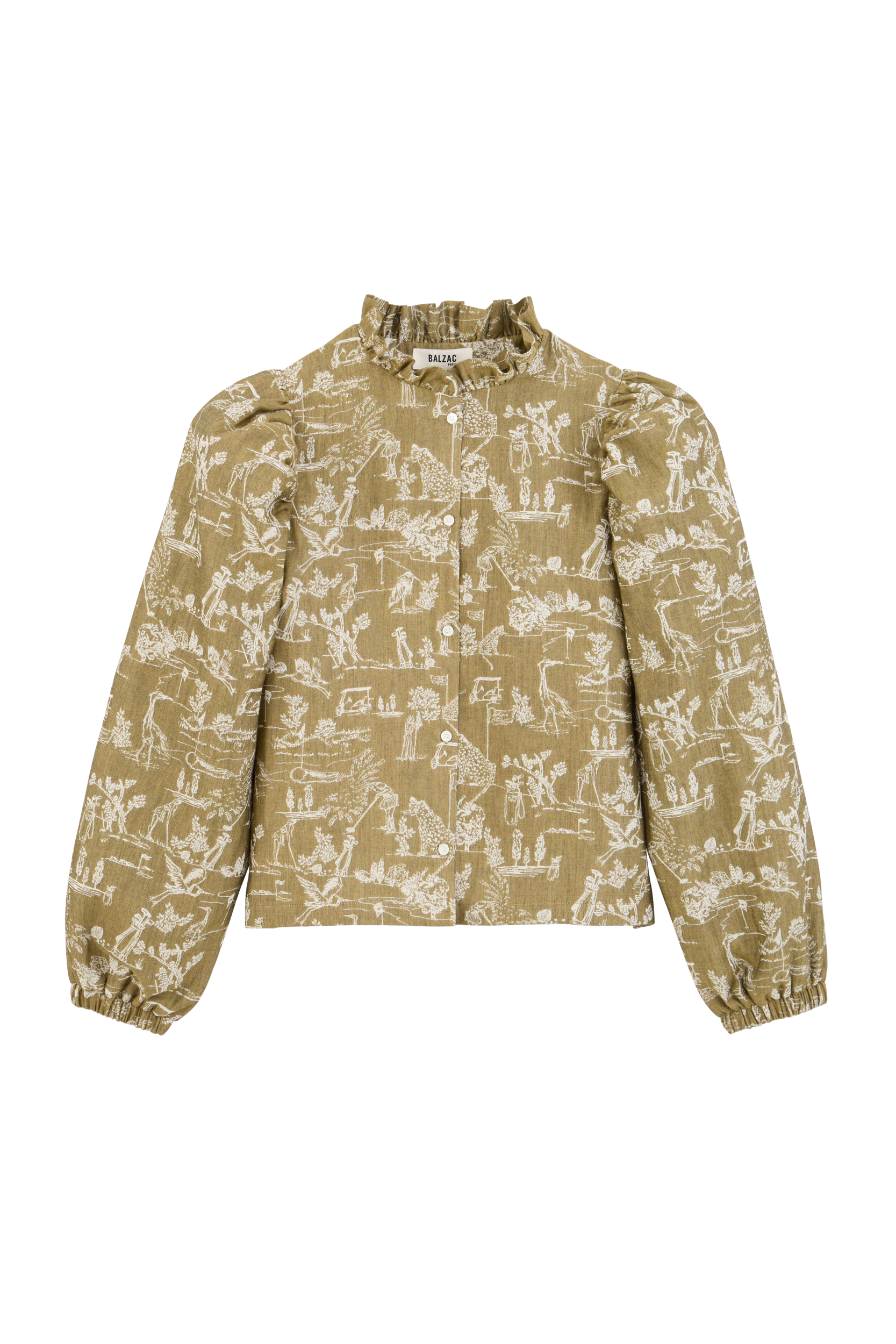 Shirt Elvy printed Toile of combination khaki