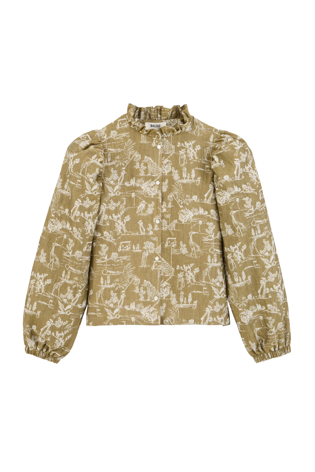 Elvy khaki playground print shirt