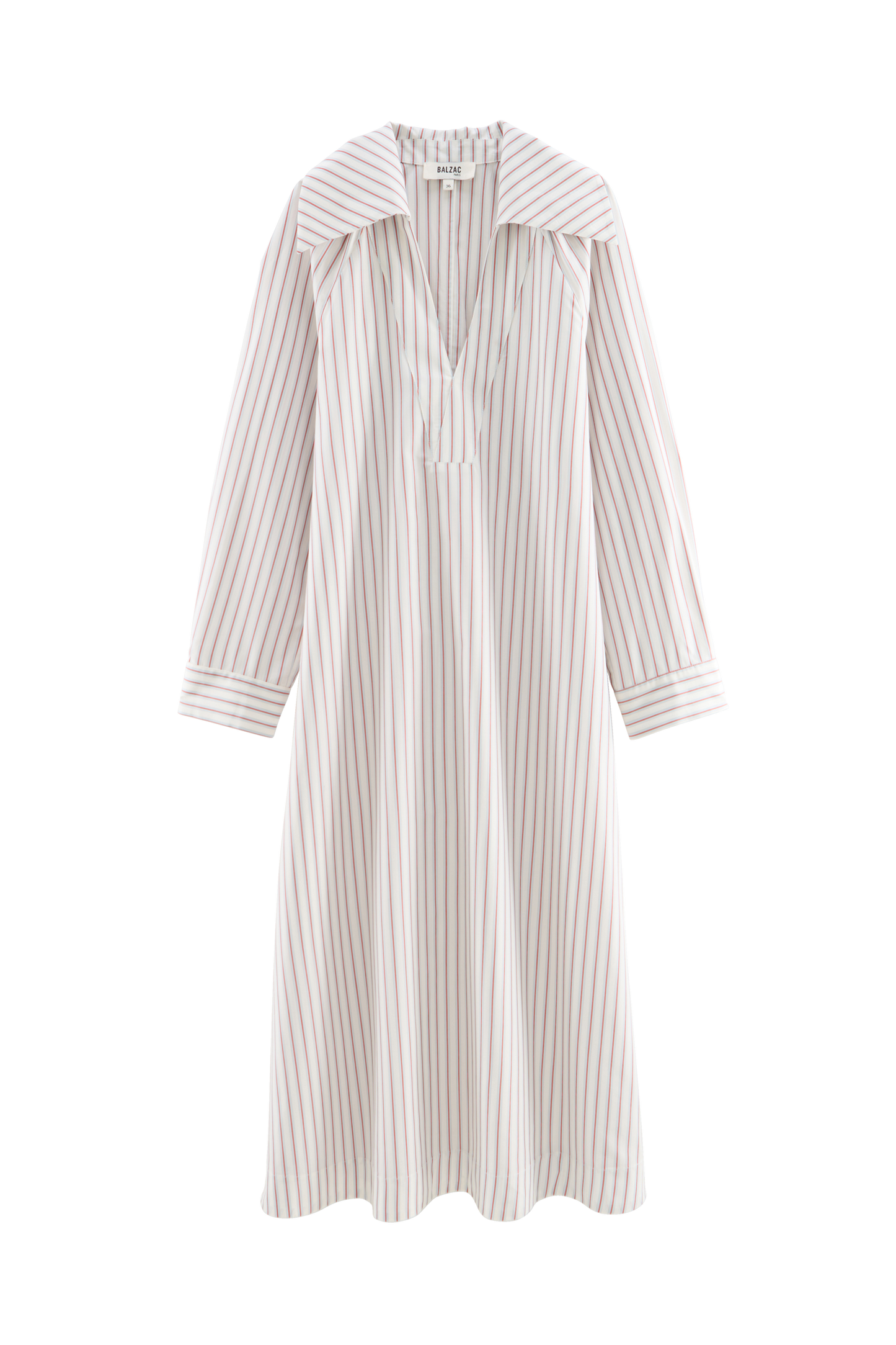 Robe Segolene rayures rouges fond blanc